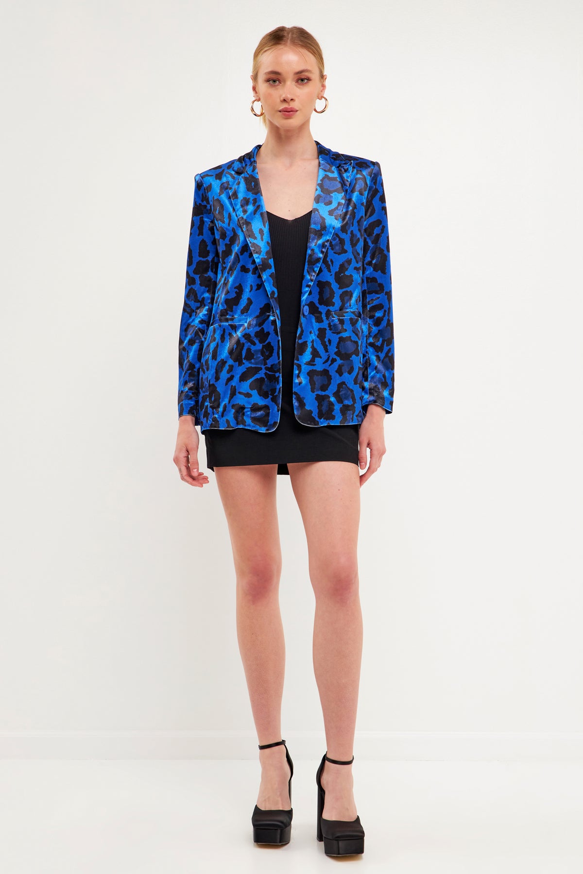 ENDLESS ROSE - Animal Print Velvet Blazer - BLAZERS available at Objectrare