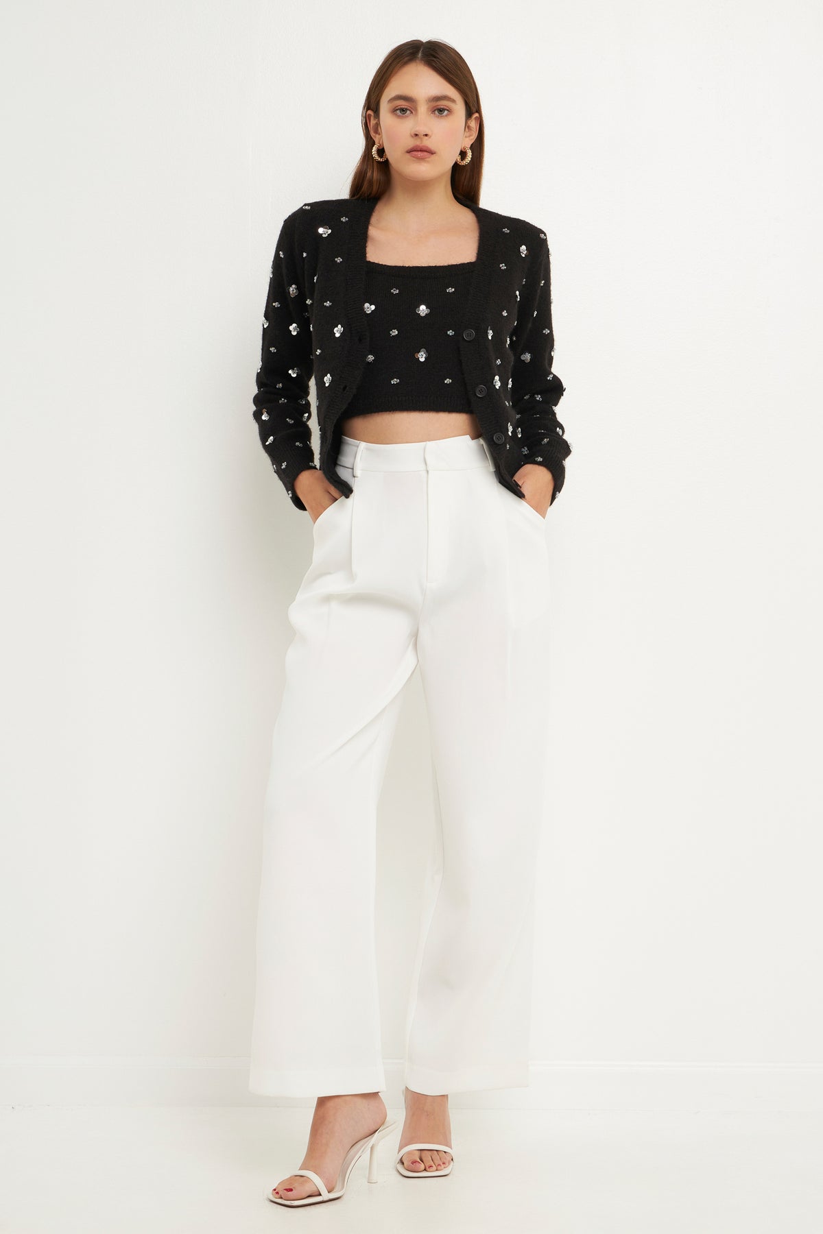 ENDLESS ROSE - Sequin Embellished Cardigan - SWEATERS & KNITS available at Objectrare