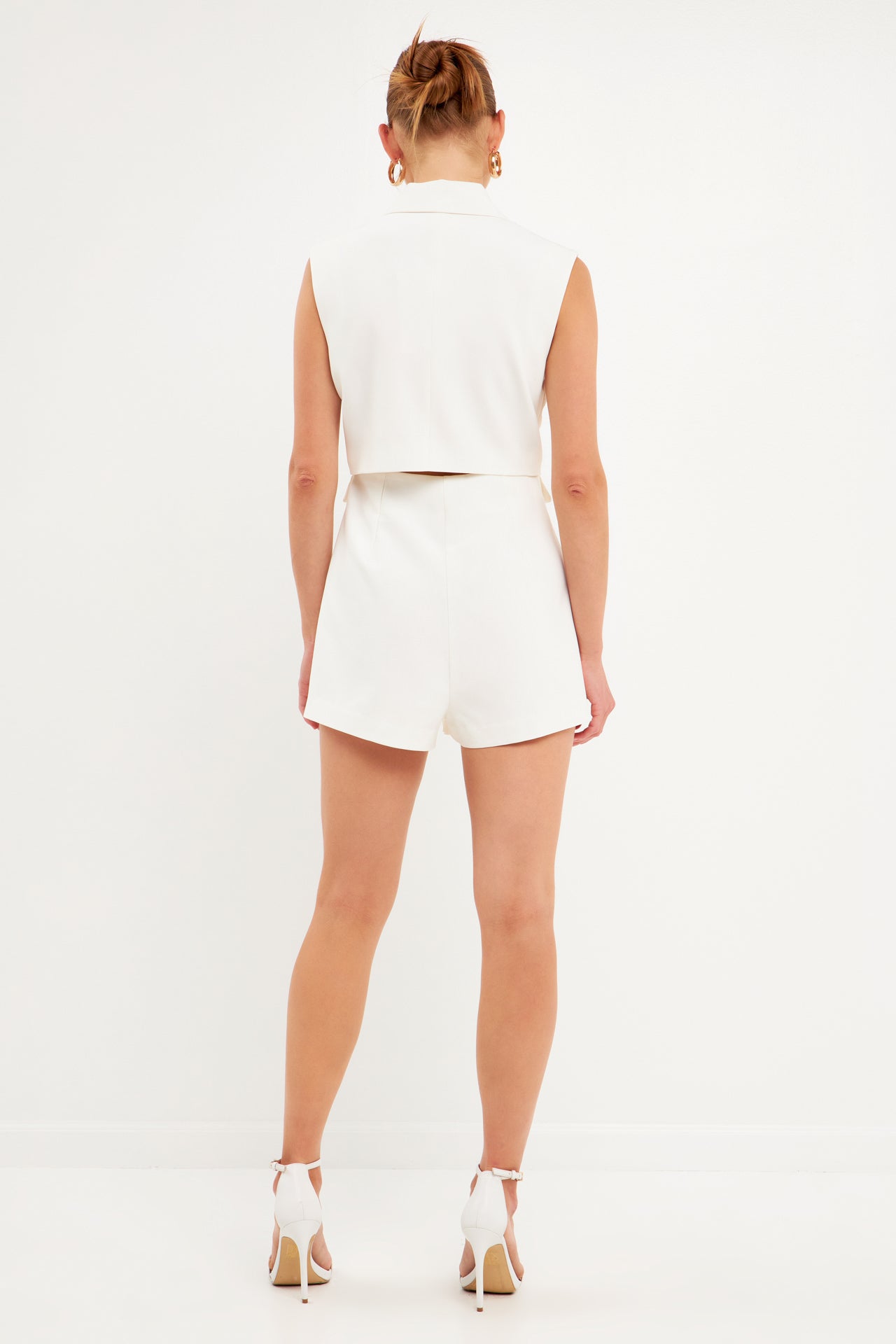 ENDLESS ROSE - Sleeveless Blazer Romper - ROMPERS available at Objectrare