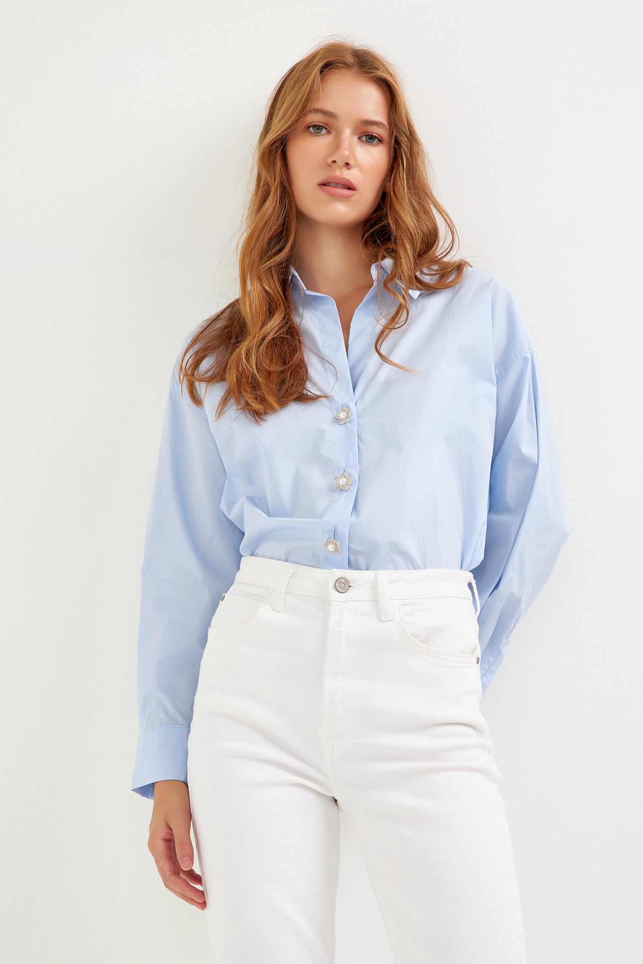 ENGLISH FACTORY - Oversized Collared Shirt - SHIRTS & BLOUSES available at Objectrare