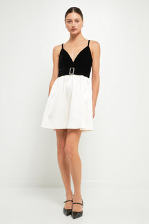 ENDLESS ROSE - Fancy Mixed Media Mini Dress - DRESSES available at Objectrare