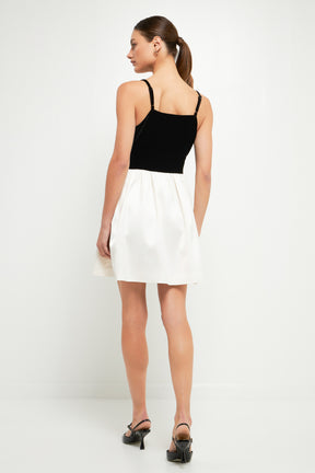 ENDLESS ROSE - Fancy Mixed Media Mini Dress - DRESSES available at Objectrare