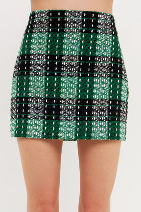 ENGLISH FACTORY - Tweed Mini Skirt - SKIRTS available at Objectrare