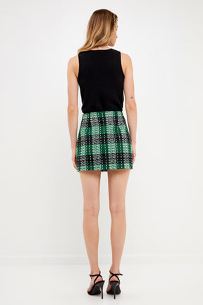 ENGLISH FACTORY - Tweed Mini Skirt - SKIRTS available at Objectrare