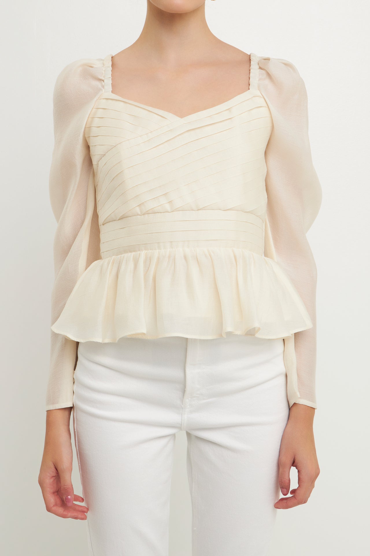 ENDLESS ROSE - Long-Sleeve Peplum Top - TOPS available at Objectrare