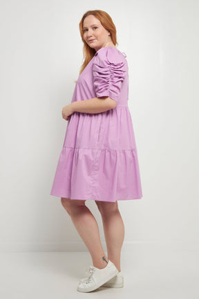 ENGLISH FACTORY - Pleated Sleeve Mini Dress - DRESSES available at Objectrare