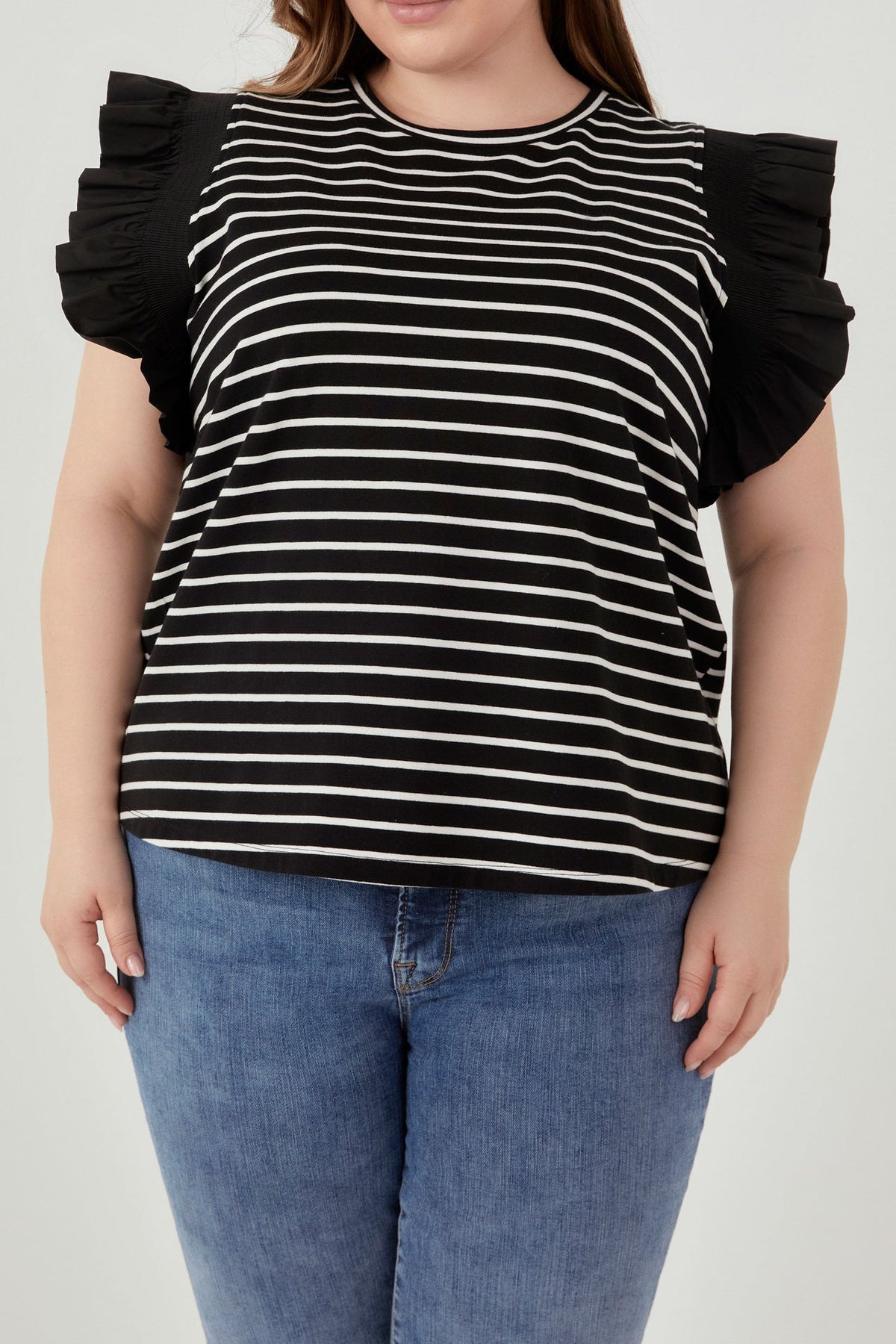 ENGLISH FACTORY - Shirring Sleeve Knit Top - TOPS available at Objectrare