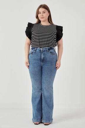 ENGLISH FACTORY - Shirring Sleeve Knit Top - TOPS available at Objectrare