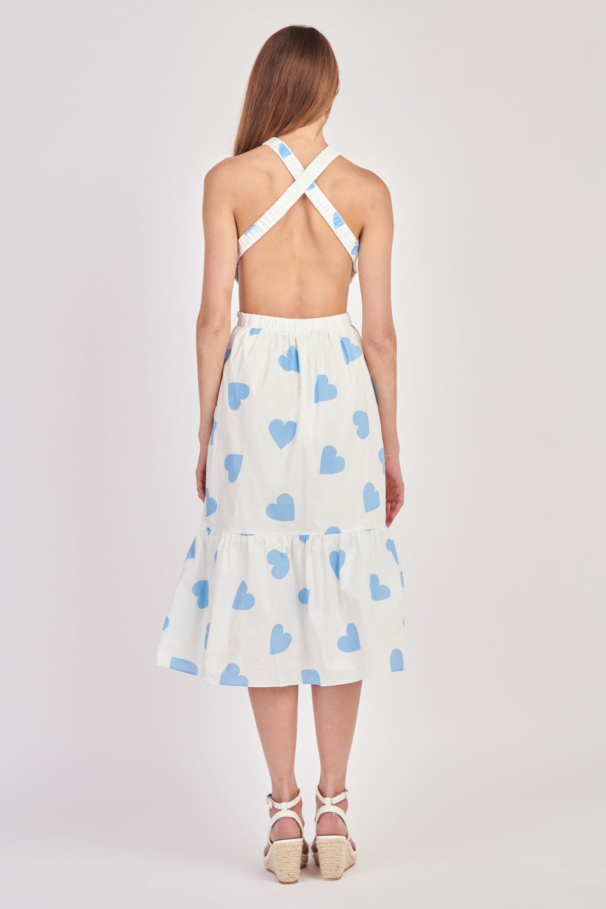 ENGLISH FACTORY - Heart Shape Open Back Midi Dress - DRESSES available at Objectrare