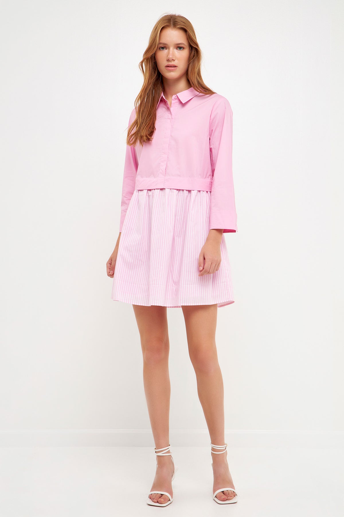 ENGLISH FACTORY - Stripe Contrast Shirt Mini Dress - DRESSES available at Objectrare