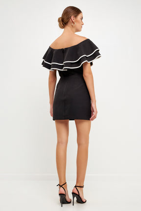ENDLESS ROSE - Off-The-Shoulder Ruffle Mini Dress - DRESSES available at Objectrare