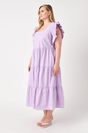ENGLISH FACTORY - Ruffled Detail Midi Dress - DRESSES available at Objectrare