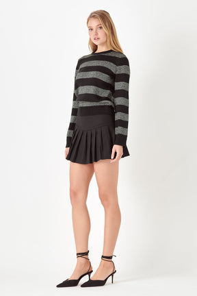 ENGLISH FACTORY - Mixed Lurex Stripe Knit Top - TOPS available at Objectrare