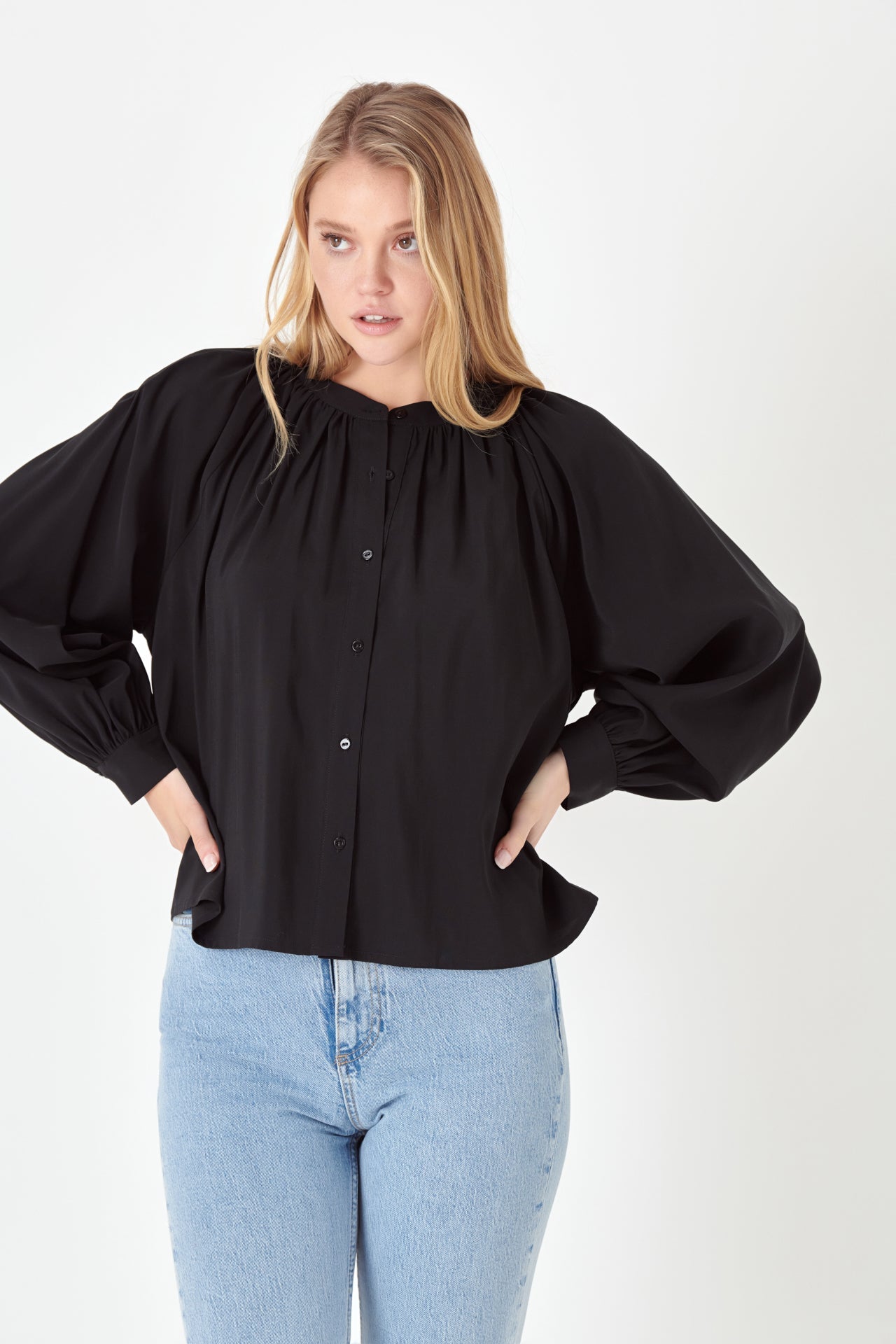 ENGLISH FACTORY - Shirring Detail Top - TOPS available at Objectrare