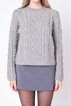 ENGLISH FACTORY - Pearl Cable Sweater - SWEATERS & KNITS available at Objectrare