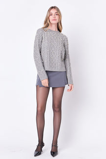 ENGLISH FACTORY - Pearl Cable Sweater - SWEATERS & KNITS available at Objectrare