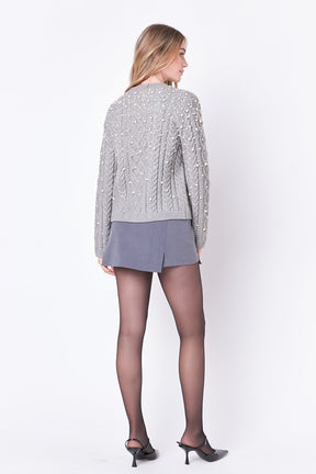 ENGLISH FACTORY - Pearl Cable Sweater - SWEATERS & KNITS available at Objectrare