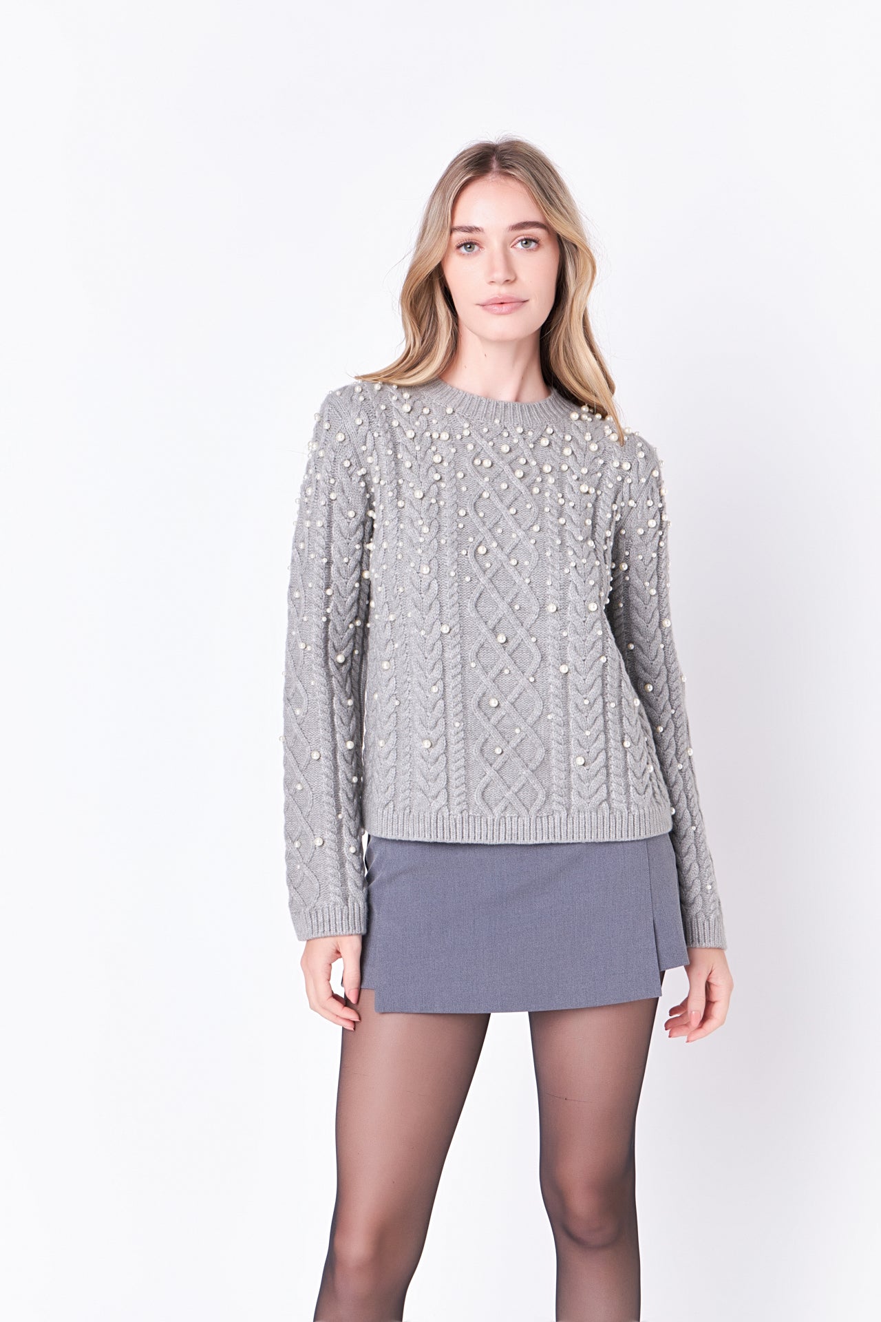 ENGLISH FACTORY - Pearl Cable Sweater - SWEATERS & KNITS available at Objectrare