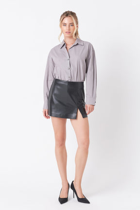 ENDLESS ROSE - Oversize Button Collared Shirt - SHIRTS & BLOUSES available at Objectrare
