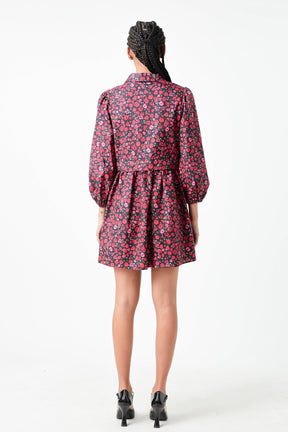 ENGLISH FACTORY - Floral Shirt Mini Dress - DRESSES available at Objectrare