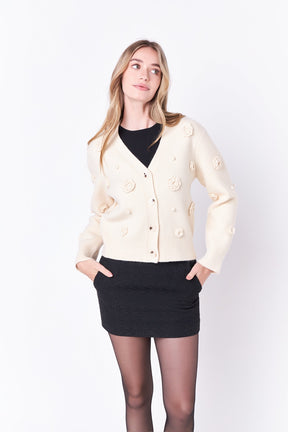 ENGLISH FACTORY - Flower V-neckline Cardigan - JACKETS available at Objectrare