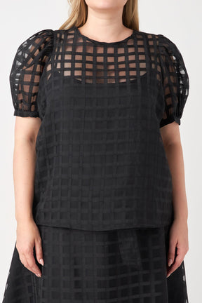 ENGLISH FACTORY - Plaid See Through Top - TOPS available at Objectrare