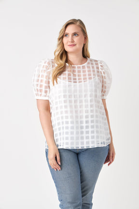 ENGLISH FACTORY - Plaid See Through Top - TOPS available at Objectrare