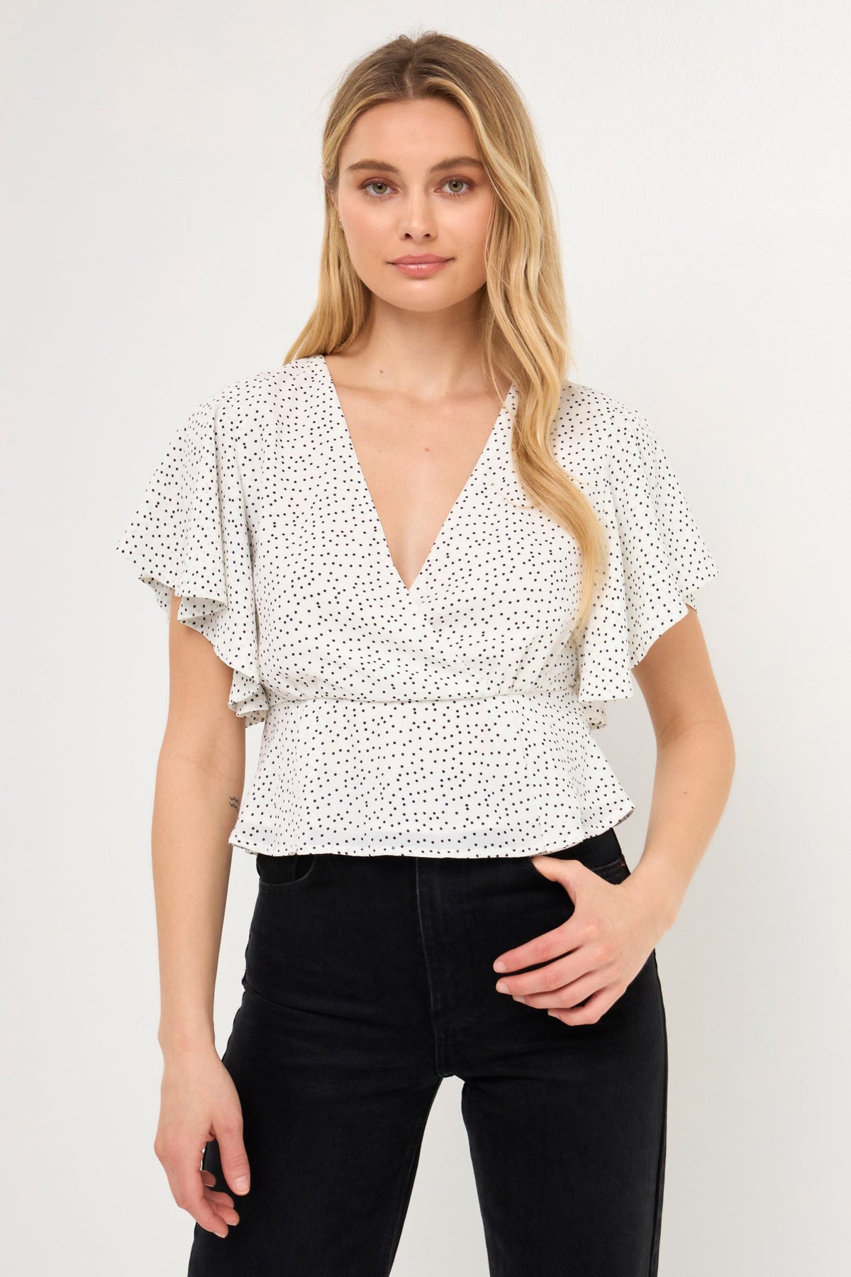 ENGLISH FACTORY - Dotted Wrapped Top - TOPS available at Objectrare