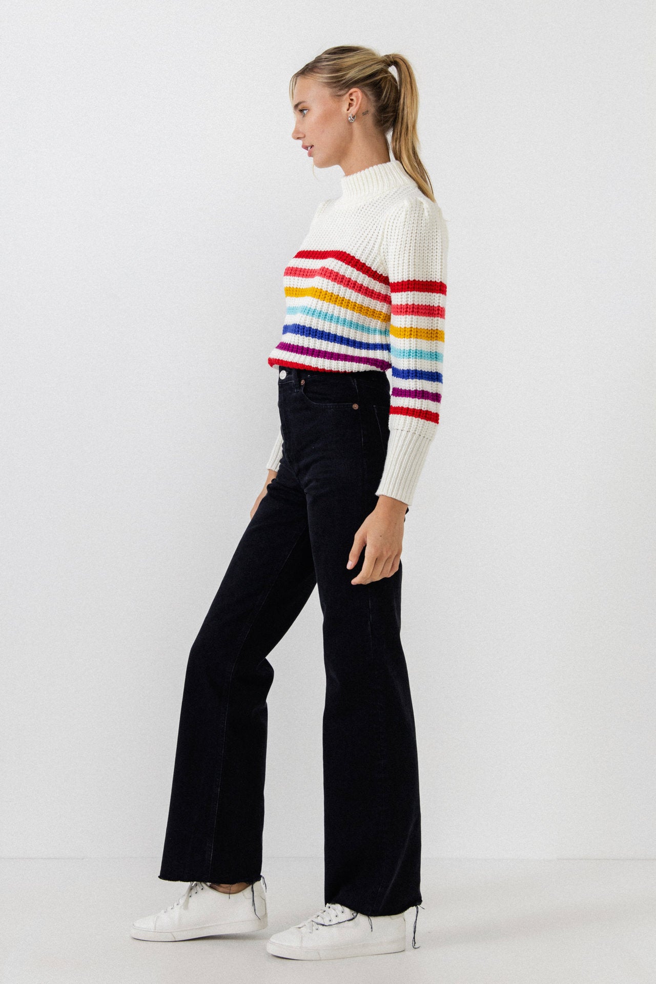 ENGLISH FACTORY - Rainbow Stripe Sweater - SWEATERS & KNITS available at Objectrare