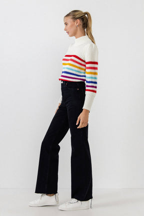 ENGLISH FACTORY - Rainbow Stripe Sweater - SWEATERS & KNITS available at Objectrare