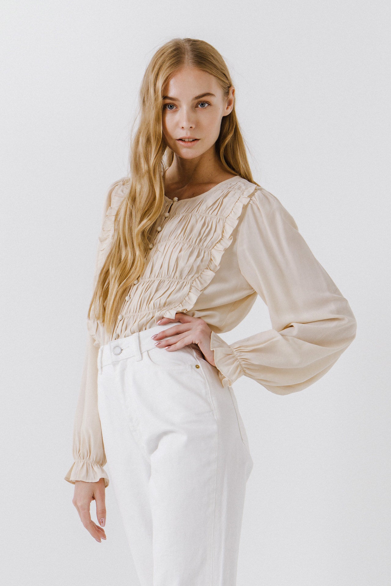 FREE THE ROSES - Ruching Detail Blouse - SHIRTS & BLOUSES available at Objectrare