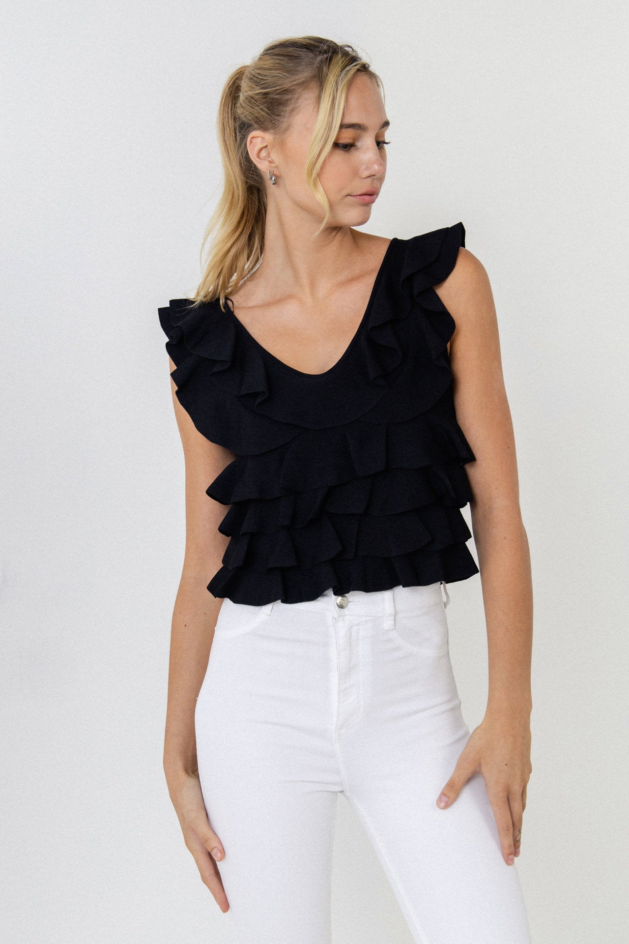 ENDLESS ROSE - Ruffle Fitted Mini Top - TOPS available at Objectrare