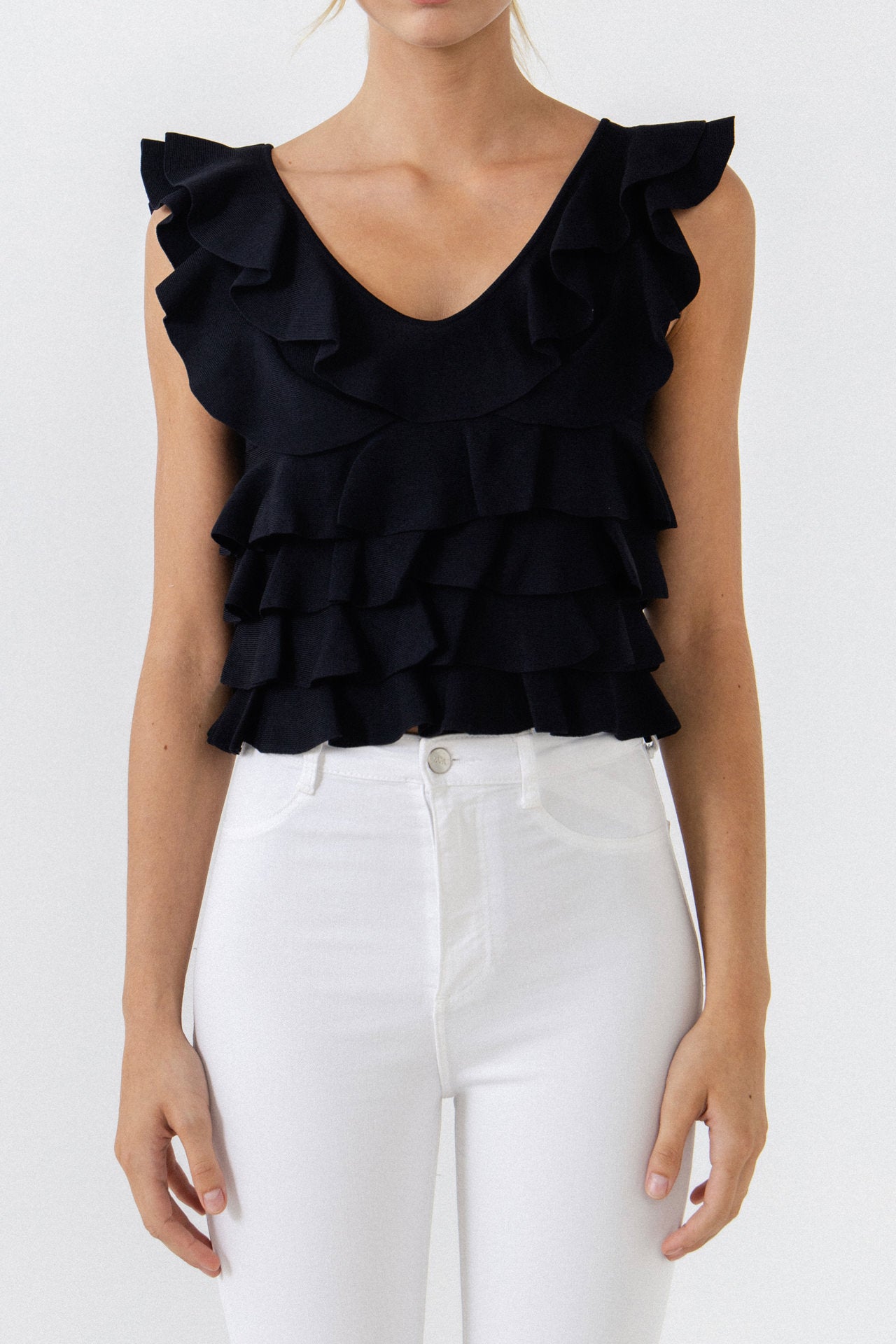 ENDLESS ROSE - Ruffle Fitted Mini Top - TOPS available at Objectrare
