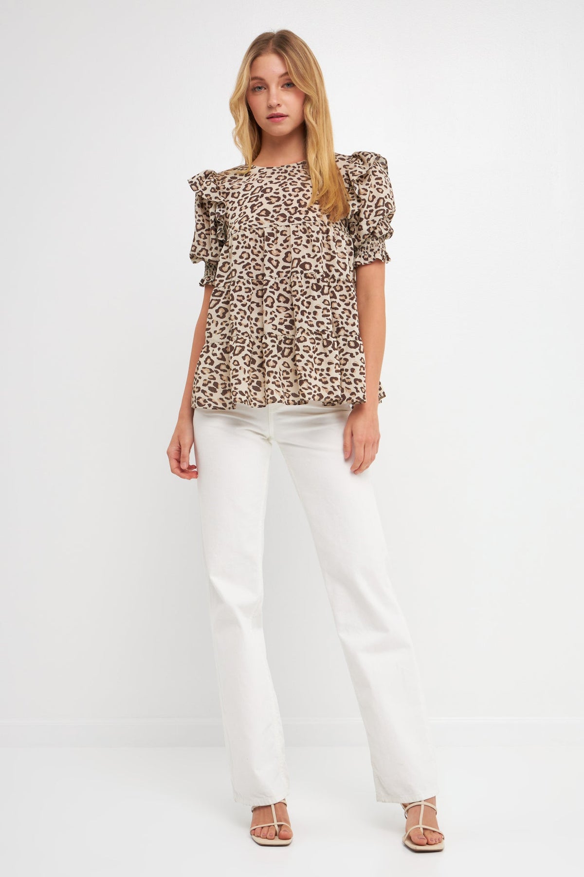 FREE THE ROSES - Animal Print Tiered Blouse - SHIRTS & BLOUSES available at Objectrare