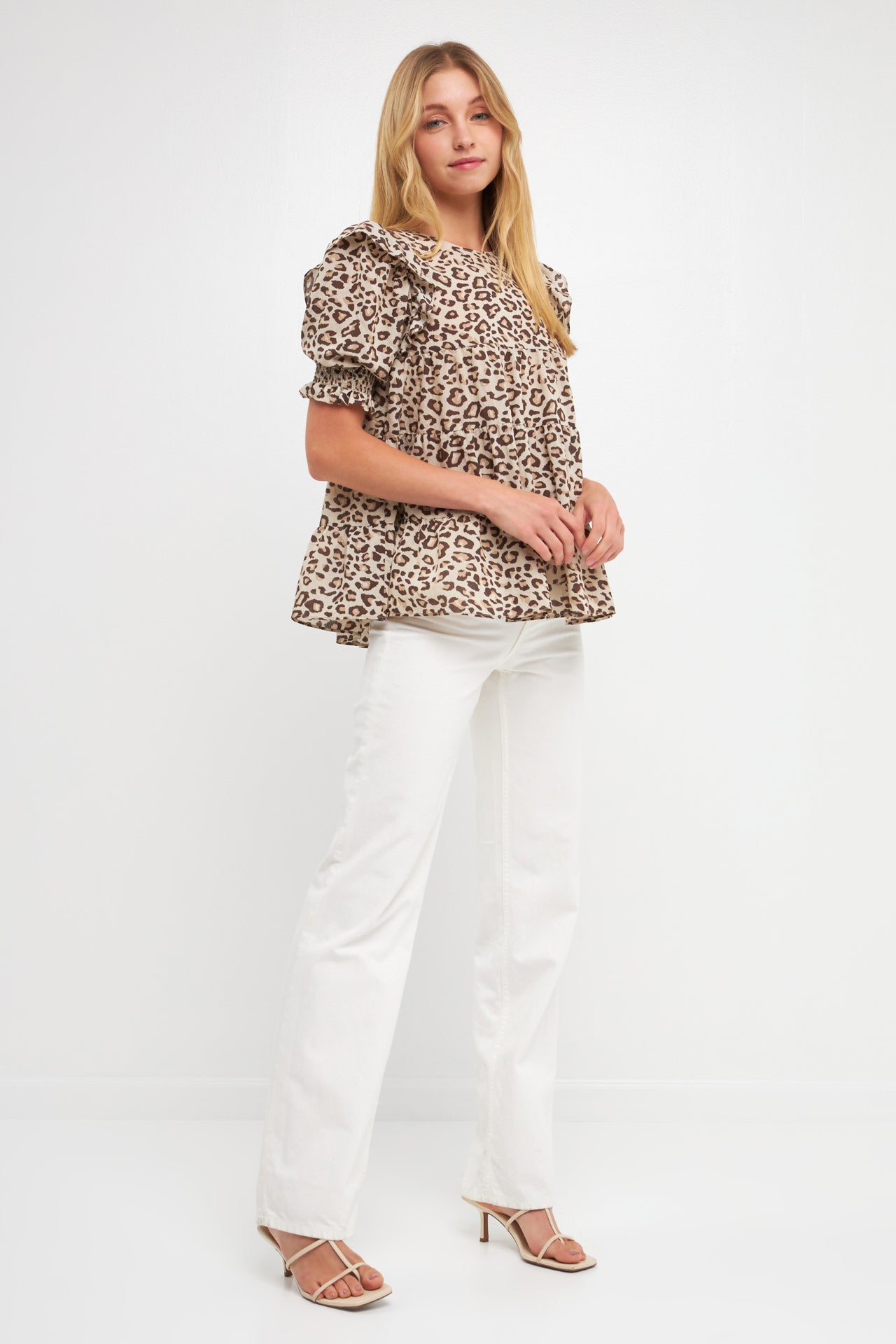 FREE THE ROSES - Free The Roses - Animal Print Tiered Blouse - SHIRTS & BLOUSES available at Objectrare