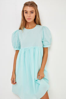 ENGLISH FACTORY - Puff Sleeve Babydoll Dress - DRESSES available at Objectrare