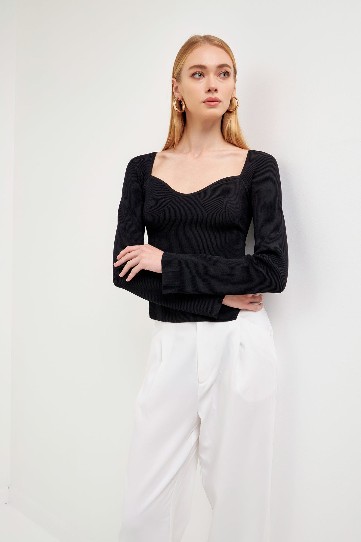 ENDLESS ROSE - Fitted Long Sleeve Sweater - SWEATERS & KNITS available at Objectrare