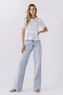 ENGLISH FACTORY - Ruffled Detail Top - TOPS available at Objectrare