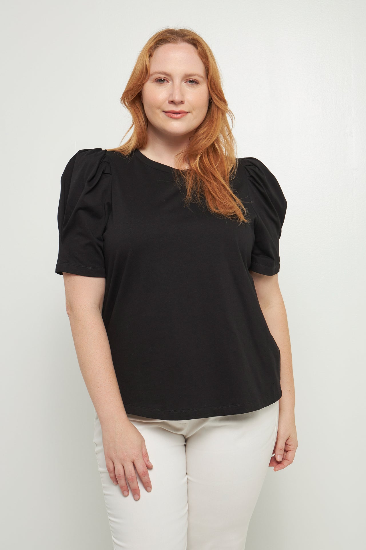ENGLISH FACTORY - Short Puff Sleeve Knit Top - TOPS available at Objectrare