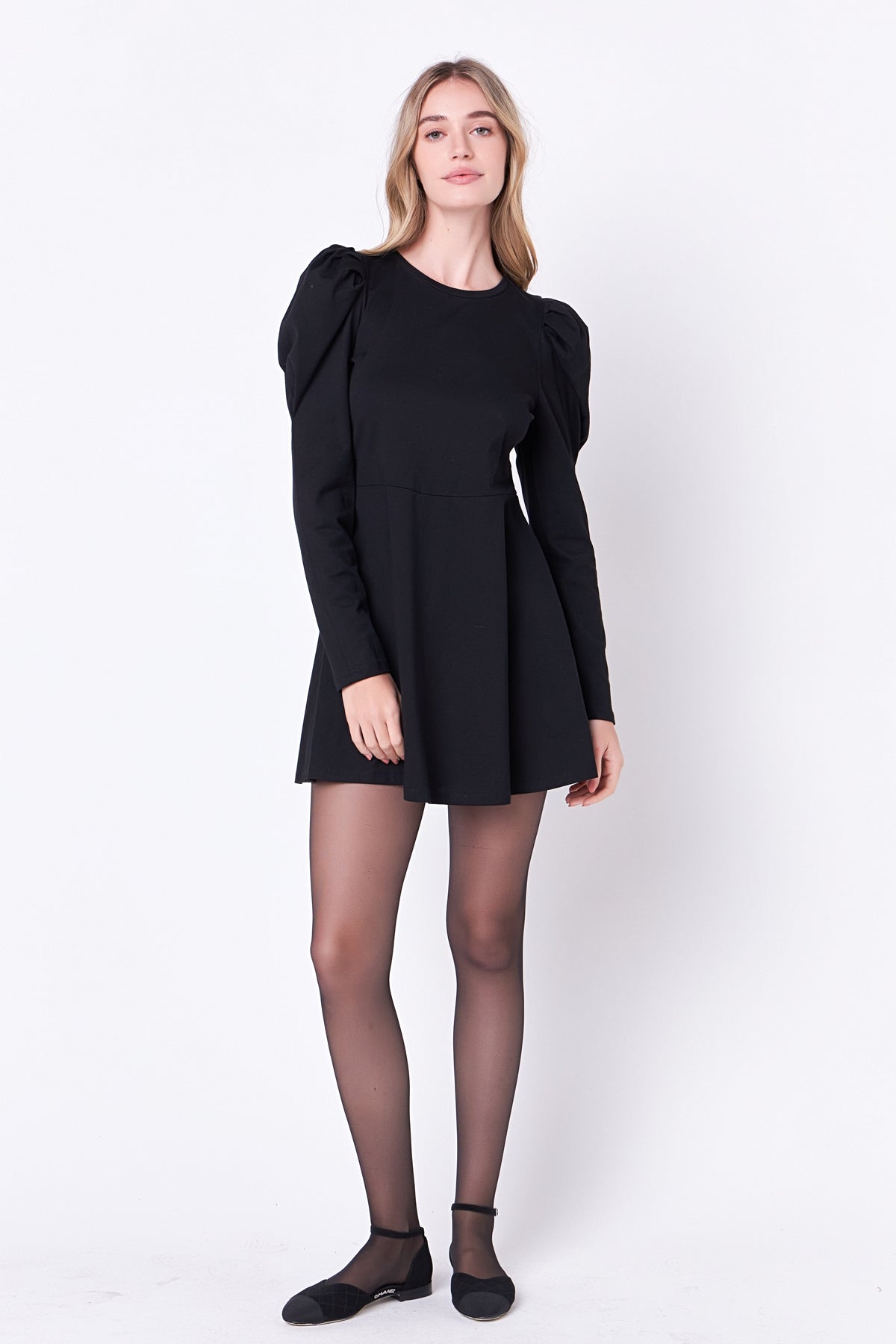 ENGLISH FACTORY - Long Puff Sleeve Mini Dress - DRESSES available at Objectrare
