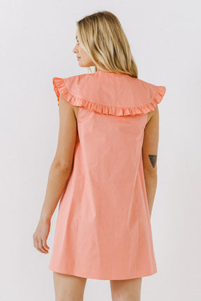 ENGLISH FACTORY - Wide Collar Detail Mini Dress - DRESSES available at Objectrare