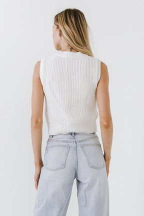 ENGLISH FACTORY - V-neckline Vest Sweater - SWEATERS & KNITS available at Objectrare