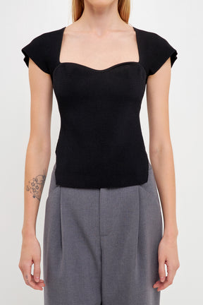 ENDLESS ROSE - Square Neckline Sweater - TOPS available at Objectrare