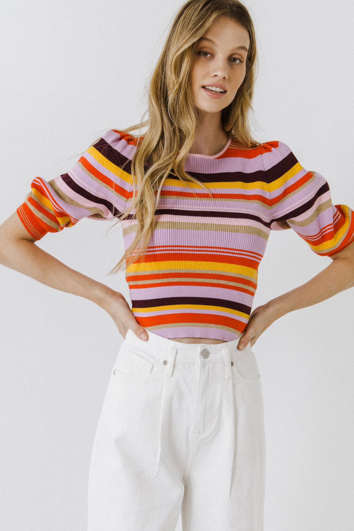 ENGLISH FACTORY - Stripe Knit Top - TOPS available at Objectrare