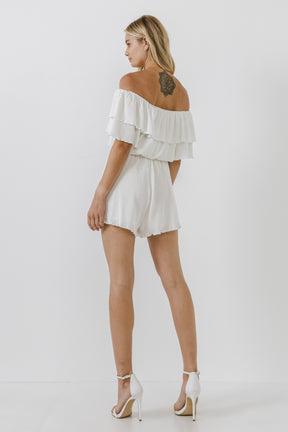 FREE THE ROSES - Texture Knit Ruffled Romper - ROMPERS available at Objectrare