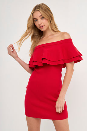 ENDLESS ROSE - Off The Shoulder Mini Dress - DRESSES available at Objectrare