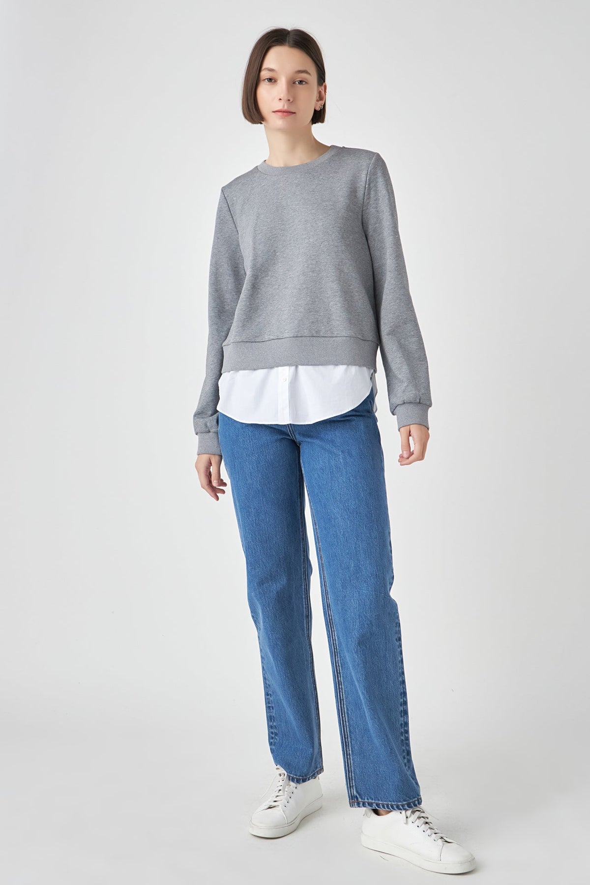 ENGLISH FACTORY - Mixed Media Long Sleeve Top - TOPS available at Objectrare