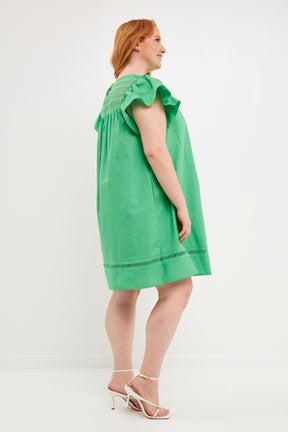 ENGLISH FACTORY - Flutter Sleeve Mini Dress - DRESSES available at Objectrare