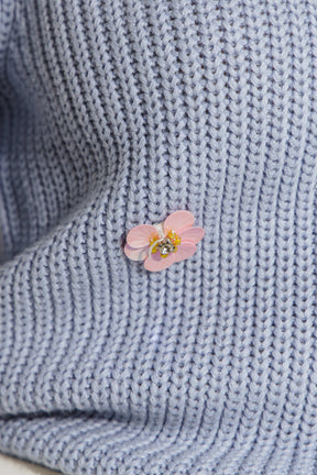 ENGLISH FACTORY - Flower Trim Over Front Sweater - SWEATERS & KNITS available at Objectrare