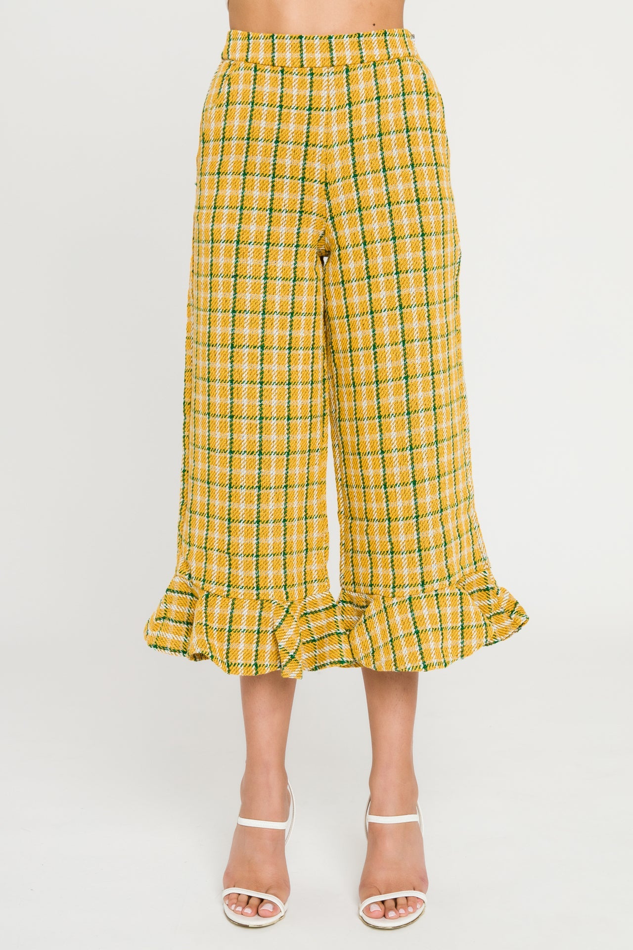 ENGLISH FACTORY - Tweed Wide Leg Culotte Pants - PANTS available at Objectrare